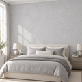 Whisper Swirl, peel and stick wallpaper styled on a feature wall