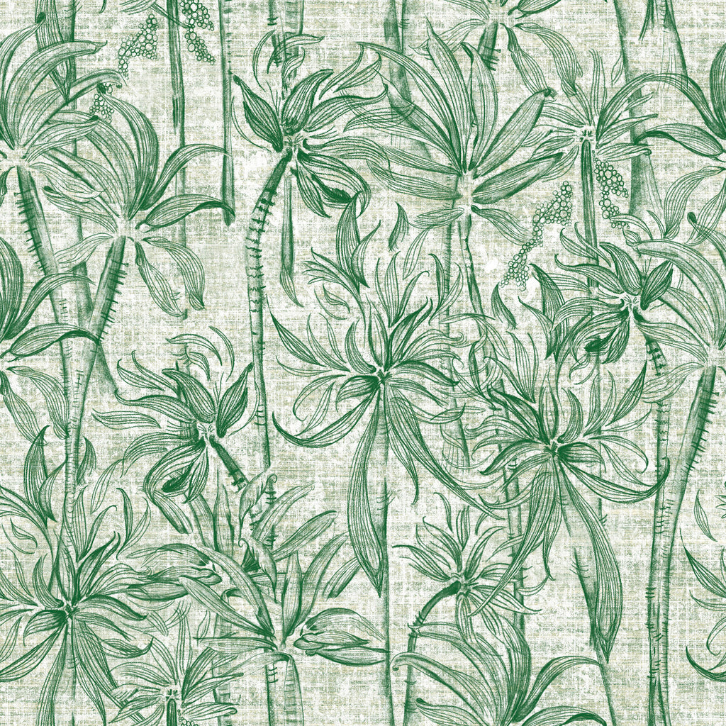 Wild Palms in Green by Cat Bellini, peel and stick wallpaper