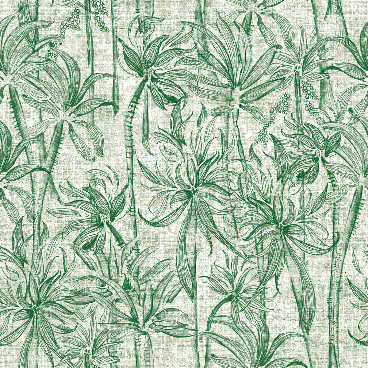 Wild Palms in Green by Cat Bellini, peel and stick wallpaper
