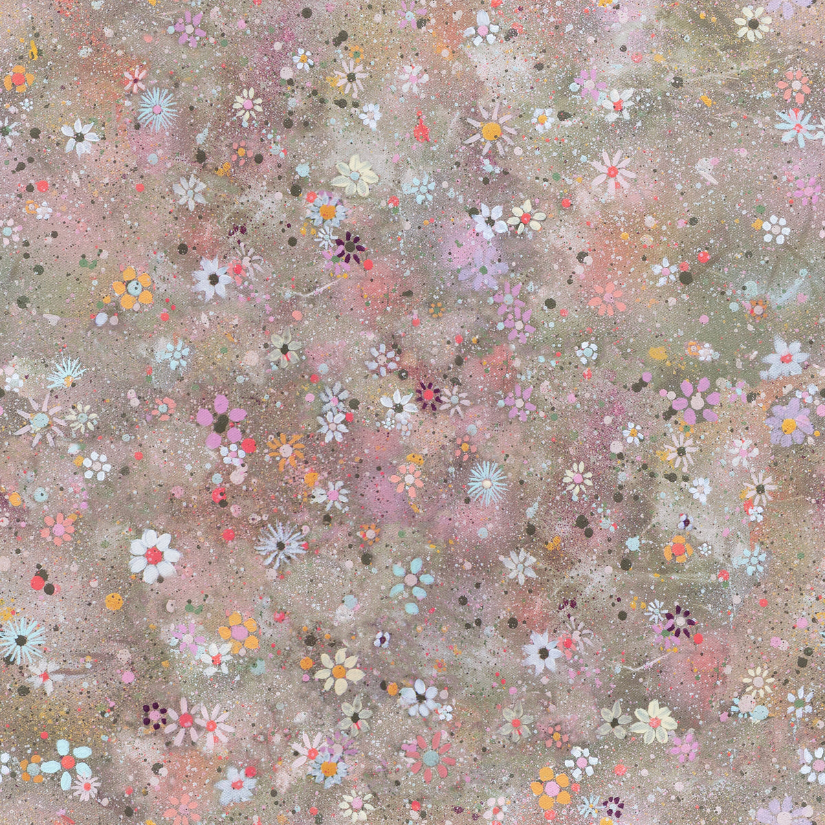 Wildflowers in Blush by De-Anne Strange, peel and stick wallpaper