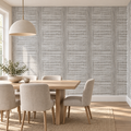 Woven Strokes, peel and stick wallpaper styled on a feature wall